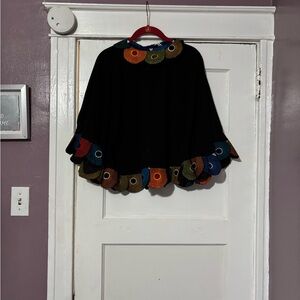 Colorful Trim Black Cape